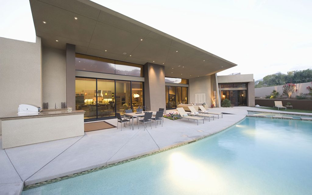 modern home with a pool