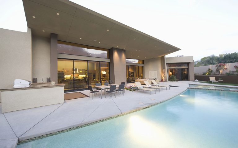 modern home with a pool